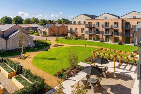 Village green and communal garden with large terrace
