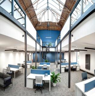 Inside building