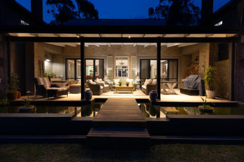 Spacious patio  pond  views