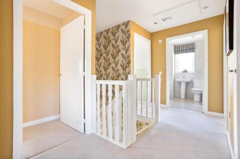 Bright landing flooded with natural light