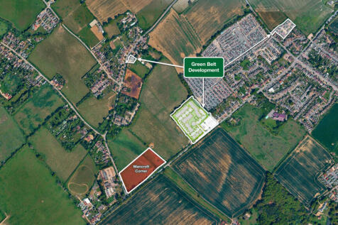 Land close to development within the Green Belt.