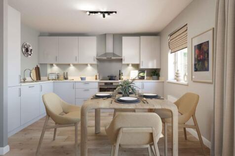 Computer generated image of the kitchen in the two bedroom Burleigh