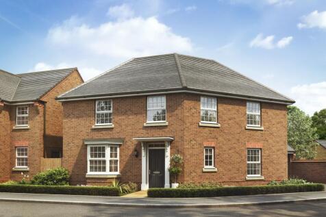 CGI of a brown brick house with grey tiled roof