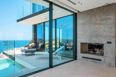08-santa-ponsa-Meerblick-Villa in moderner Architektur-kaufen-kamin