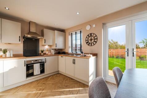 Interior view of the open plan kitchen & dining in our 3 bed Ellerton home