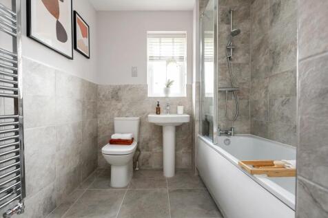 Modern bathroom with bath and shower