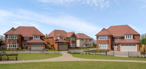 Detached family homes at a Redrow development opposite green space