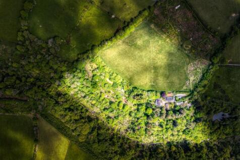 overhead view of land and property