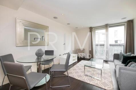 This one bedroom apartment in Bramah House at Grosvenor Waterside, totalling 508 sq ft (47.19 sqm), is available for lease through Prime London. The reception opens up to a Juliet balcony, providing a