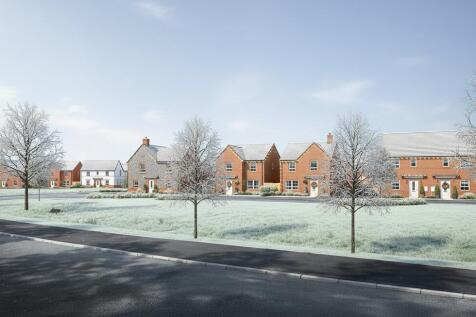 external CGI street scene at highgrove with snow