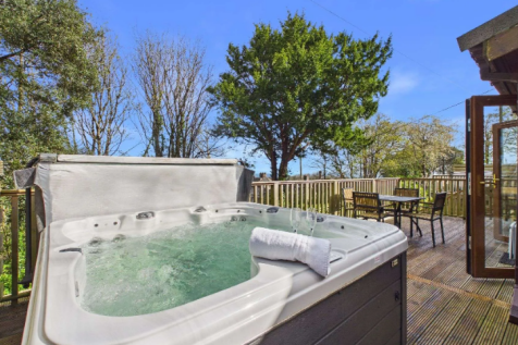 Private Hot Tub On The Decking Of The Deluxe Castl
