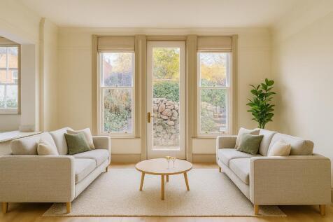 Living area with tall doors