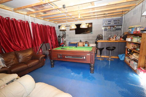Double garage used as a games room