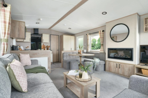 Bright open plan lounge inside the ABI Keswick hol