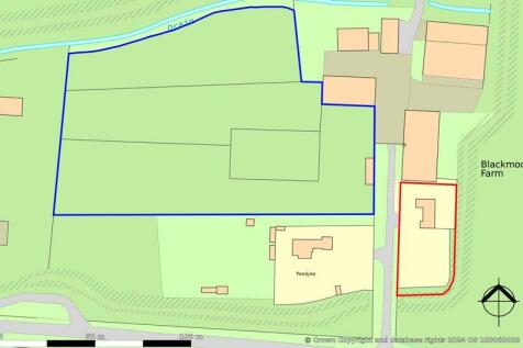 Site plan -blue area depicts paddock