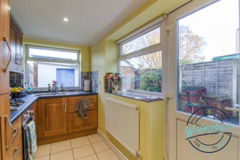 Kitchen with door to garden