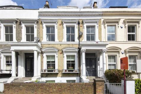 A Victorian flat set on the raised ground floor of a four-storey house benefitting from a large private terrace. Retaining original features such as high ceilings, a feature fireplace and large sash w
