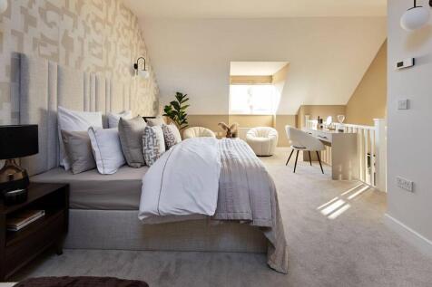 Tall ceilings set the main bedroom apart from the rest of the home