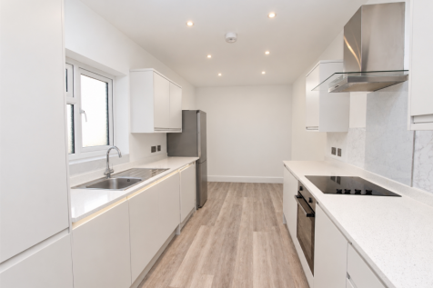 Minimal White Galley Kitchen Interior
