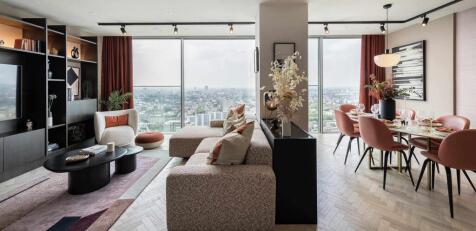 Two-bedroom apartment in the highly anticipated 250 City Road development, EC1V. The property comprises c.732 sq ft and boasts an open plan kitchen living area, two bedrooms with built in storage and