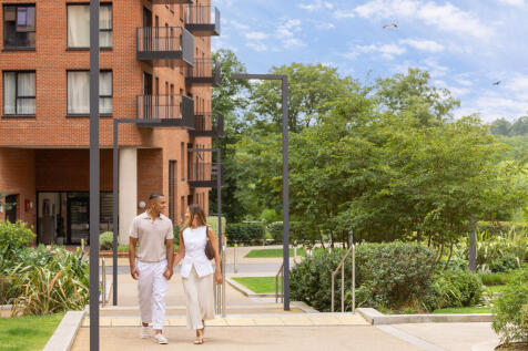 Couple walking outside