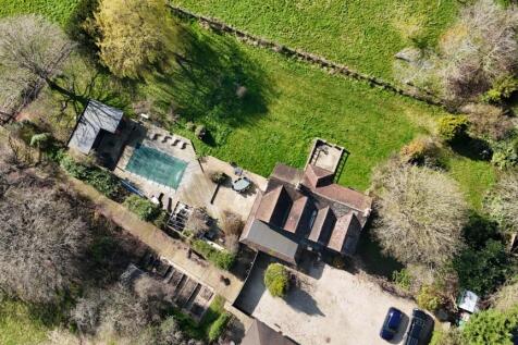 Aerial of house and garden