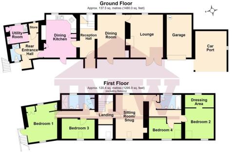 Floor Plan for Cyffredin Farm, Henryd Road, Henryd
