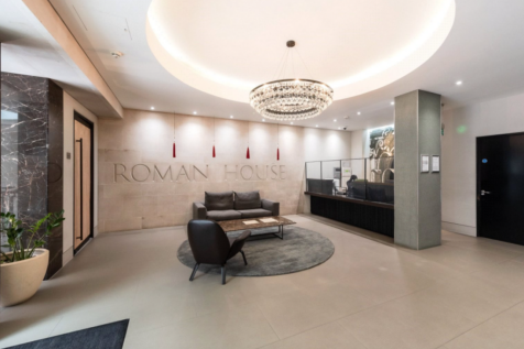 Available from 1st October, furnished. Spacious studio apartment in this luxury Roman House development in the City located just mins away from Moorgate, St Pauls and Liverpool Street underground stat