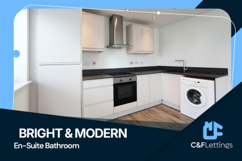 Modern 2-bed, 2-bath ground floor apartment in new complex. En-suite, garden access, open plan kitchen. Generous rooms, bright, communal garden, off-road parking. Energy-efficient (EPC B)